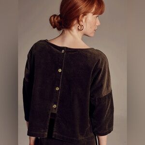 Sugar Candy Mountain Gwen Top in Navy Corduroy | Sz S